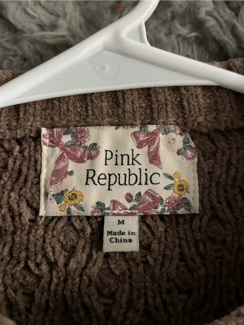 Pink Republic Cable Knit Crewneck Sweater - Taupe